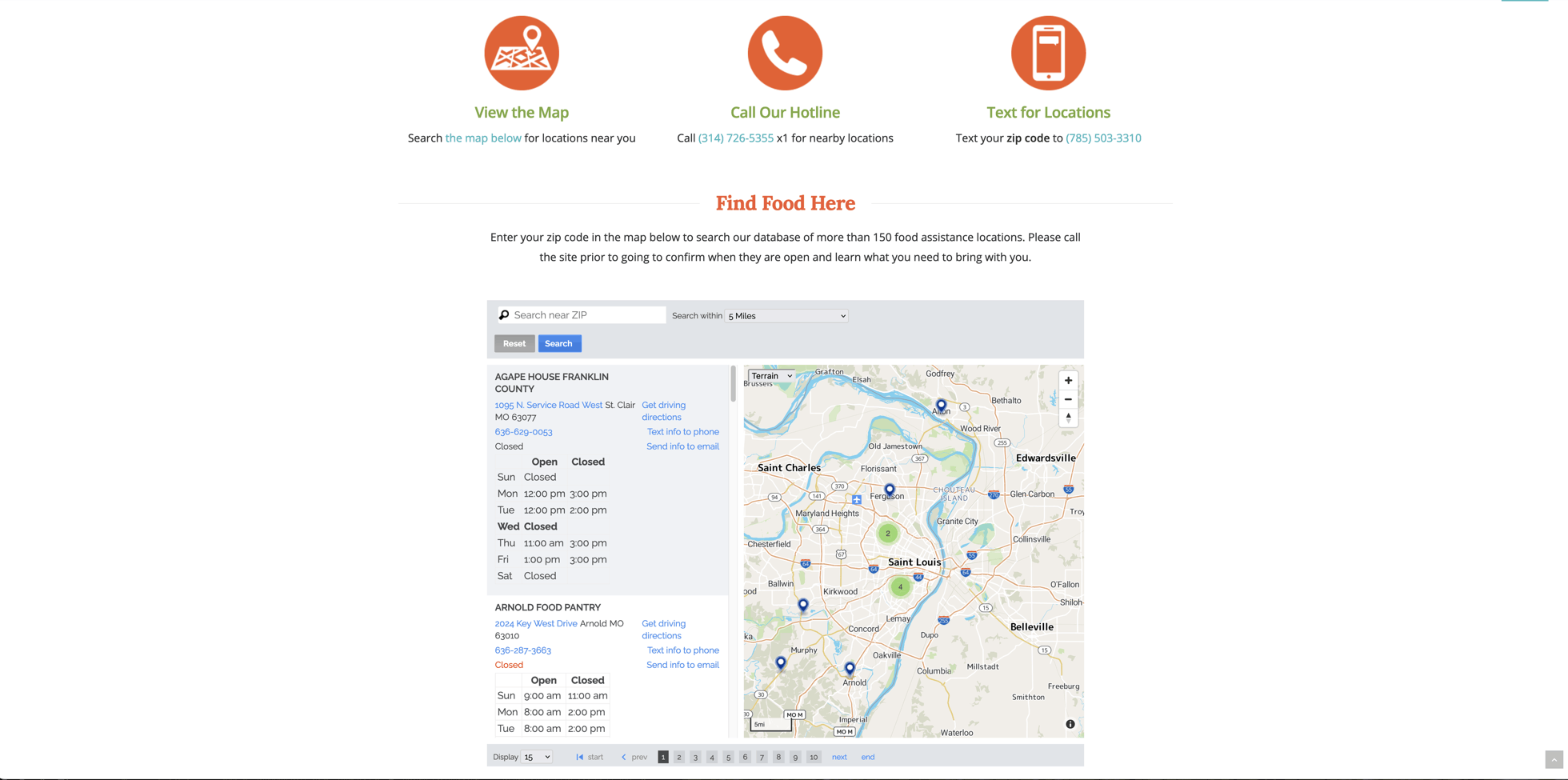 Screenshot of FoodFinder Site
